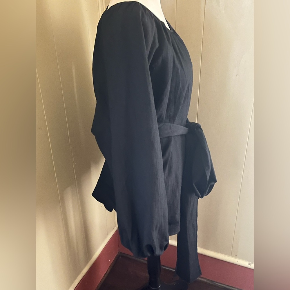 Eloquii Size 22 Long Sleeve Wrap Style Blouse Tie Waist Casual Timeless Capsule - Picture 5 of 10
